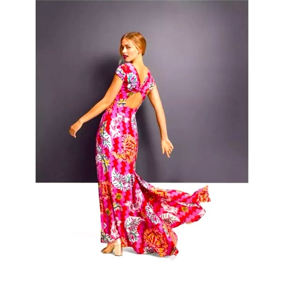 Zac Posen Safety-Pin Print Floor Length Gown NWT - Picture 1 of 13